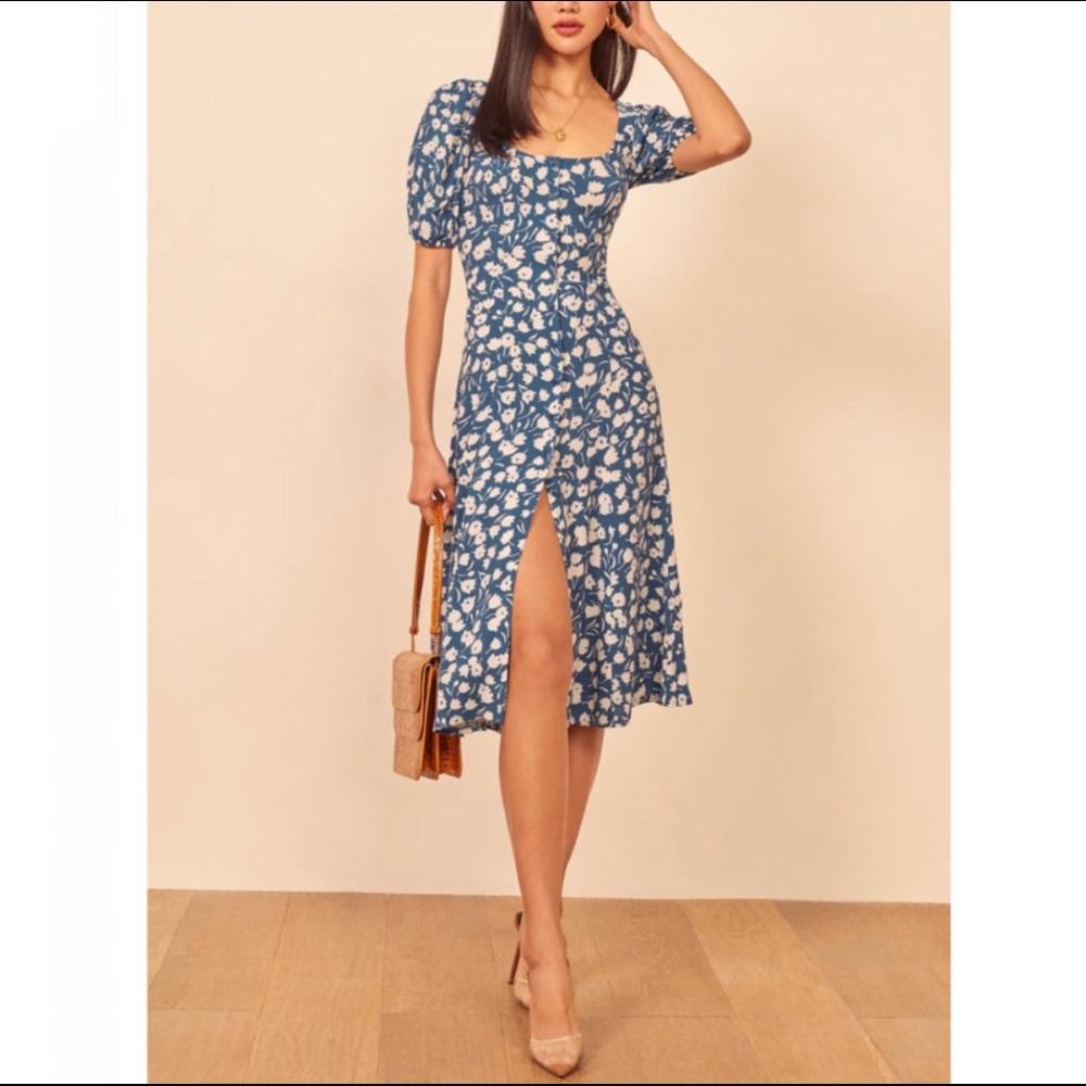 Reformation Beechwood Floral Midi Dress - size 0